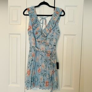 Lulu’s blue and peach floral mini dress